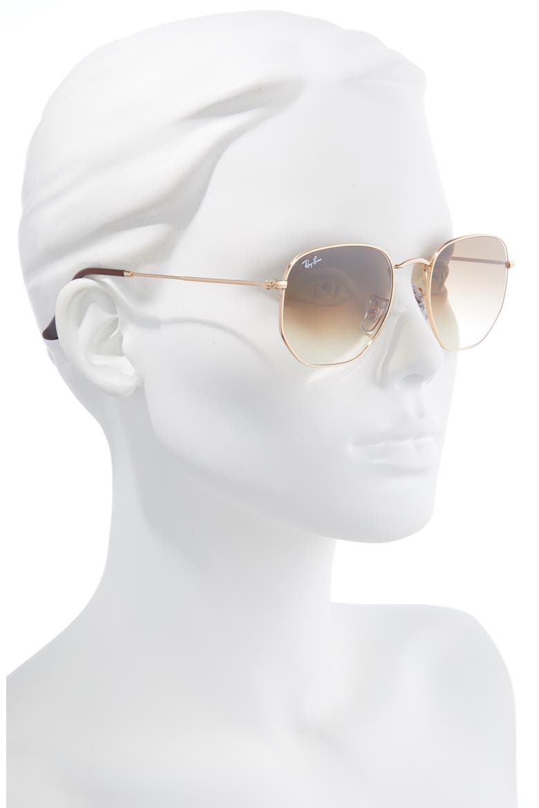 54mm Geometric Sunglasses, Alternate, color, ARISTA/ CLEAR GRADIENT BROWN