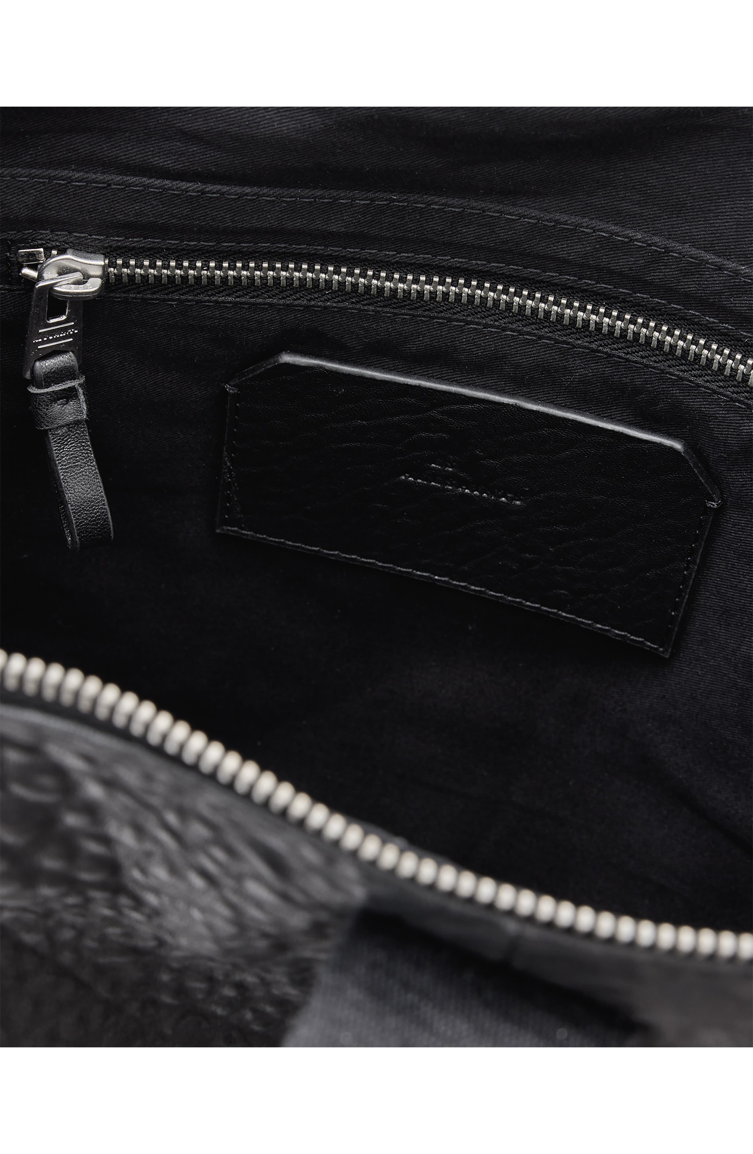 AllSaints Kei Leather Backpack, Alternate, color, Black