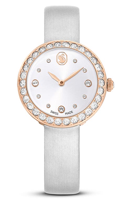Swarovski Matrix Tennis Leather Strap Watch, 30mm