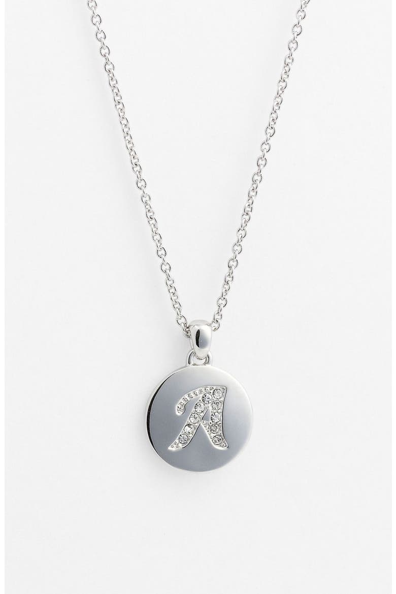 Boxed Initial Pendant Necklace (Nordstrom Exclusive), Main, color, A - SILVER/ CLEAR