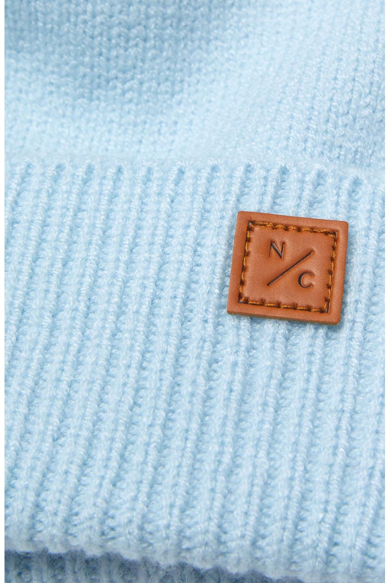 Knit Winter Hat with Knit Pom, Alternate, color, Cloud Blue