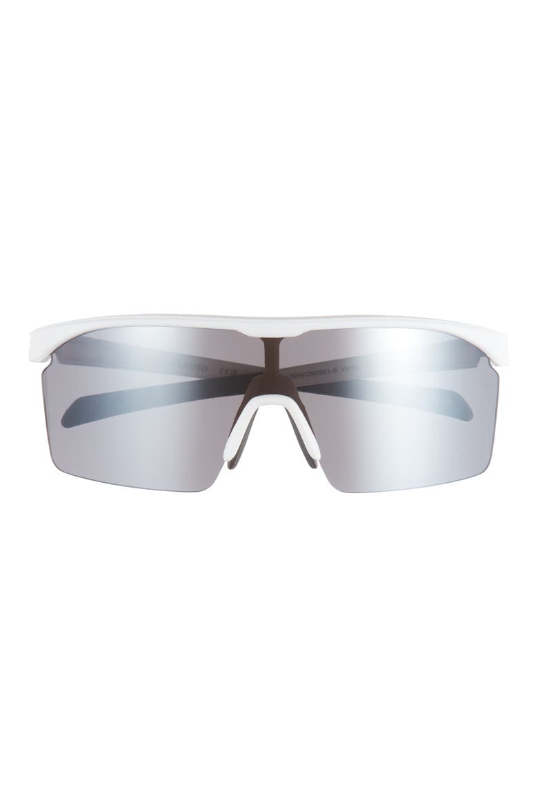 Semi Rimless Shield Sunglasses, Main, color, WHITE