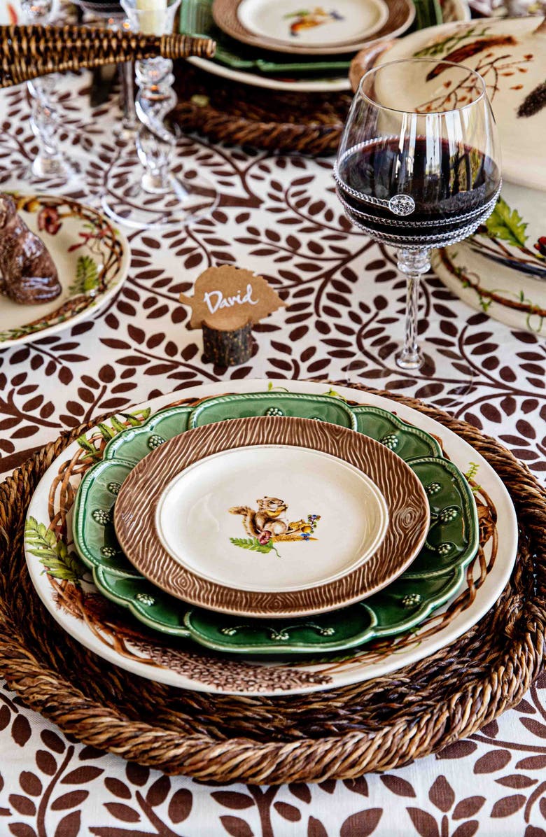 Juliska Forest Walk Set of 4 Animal Cocktail Plates, Alternate, color, Walnut/ Cafe Au Lait