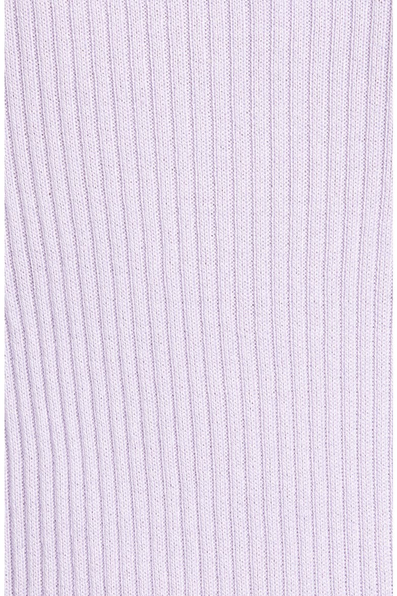 Contrast Rib Cotton Blend Sweater, Alternate, color, LILAC/ NAVY BLUE