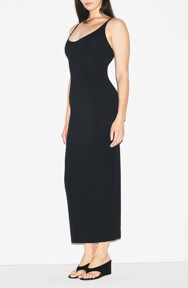 SKIMS Smooth Lounge Skimpy Scoop Neck Maxi Dress, Alternate, color, Obsidian