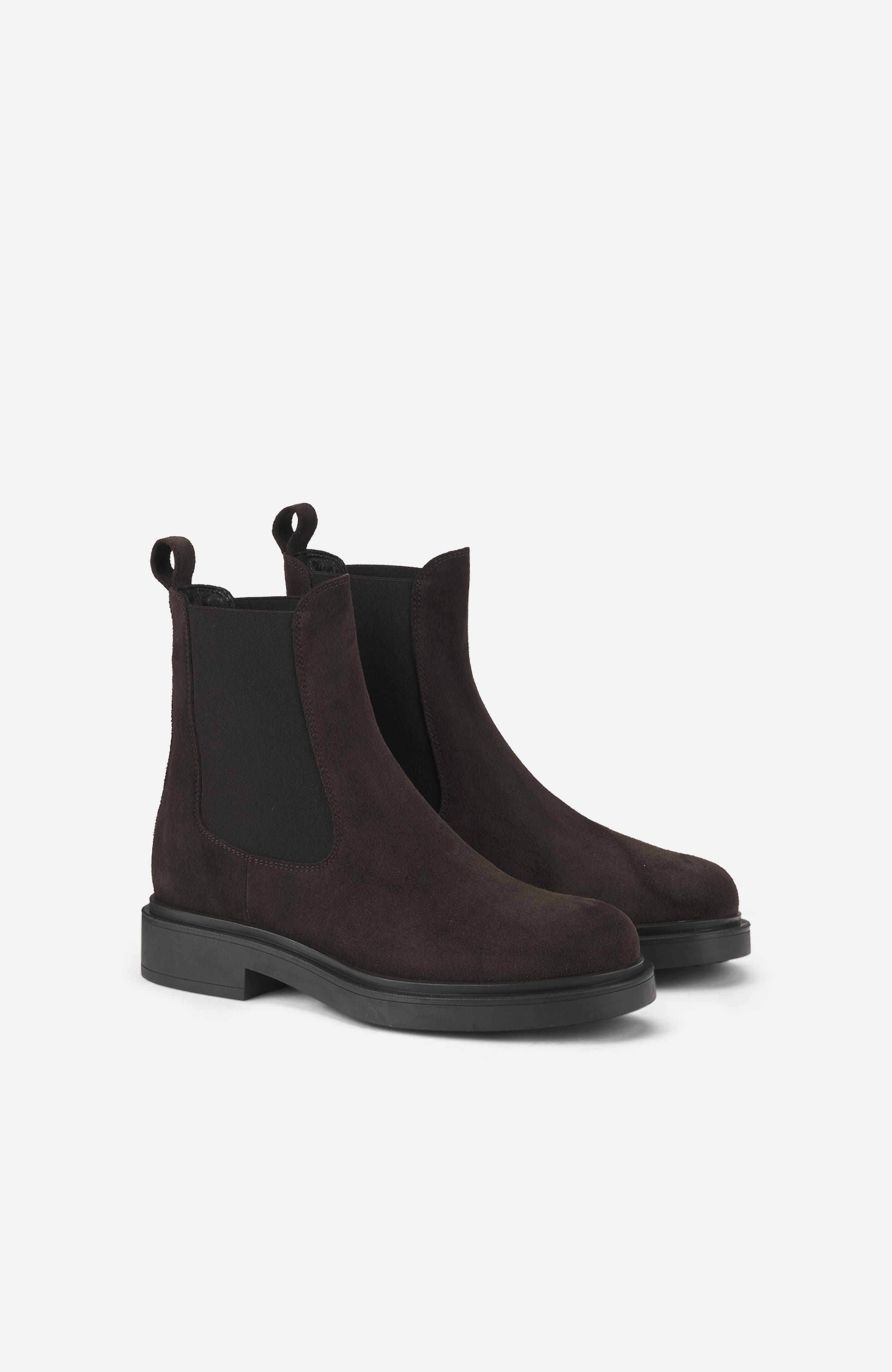 Loren Chelsea Leather Ankle Boot, Alternate, color, Testa di moro Suede