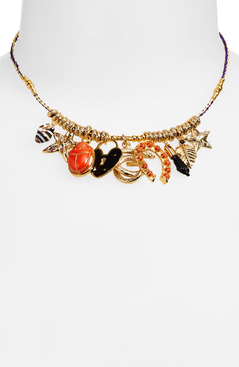Gas Bijoux Bellagio Mixed Charm Choker Necklace, Alternate, color, Black