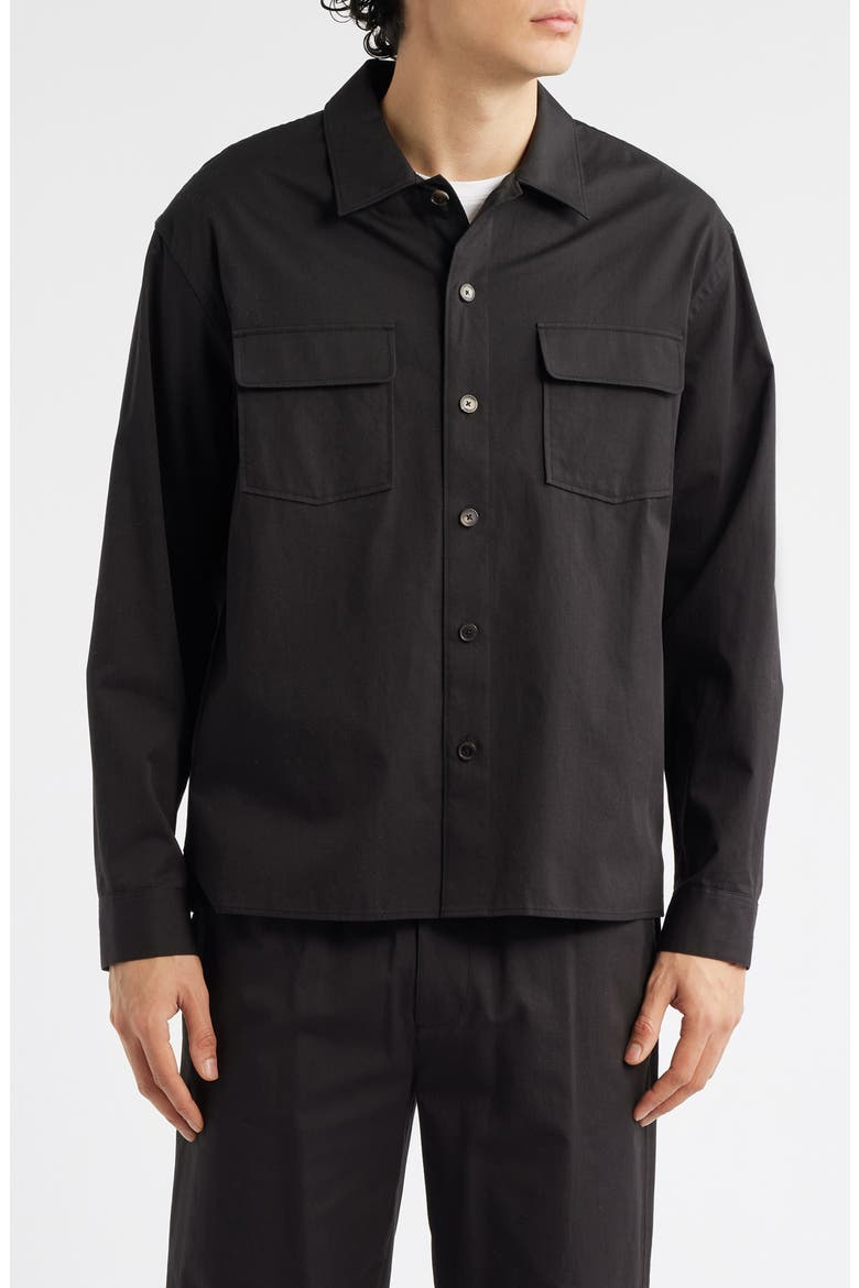 Double Pocket Overshirt, Main, color, WASHED BLACK