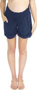Angel Maternity Smocked Waist Tencel® Maternity Shorts