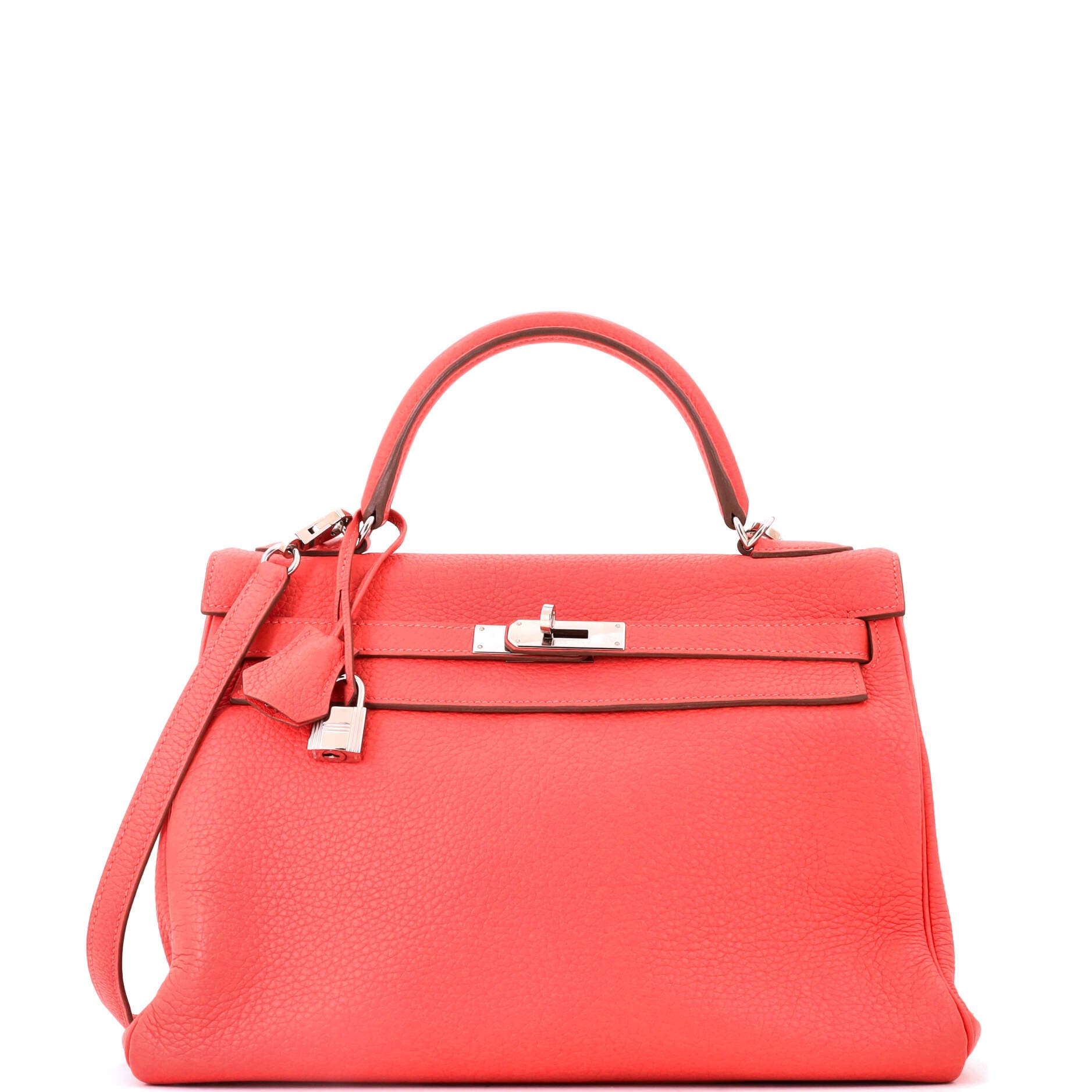 Kelly Handbag Pink Clemence with Palladium Hardware 32, Main, color, Pink