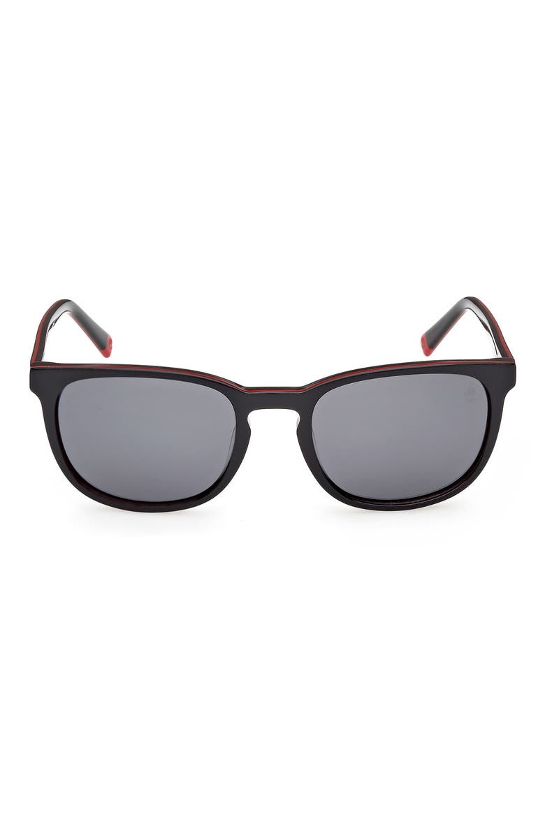 55mm Sunglasses, Main, color, SHINY BLACK / SMOKE POLARIZED