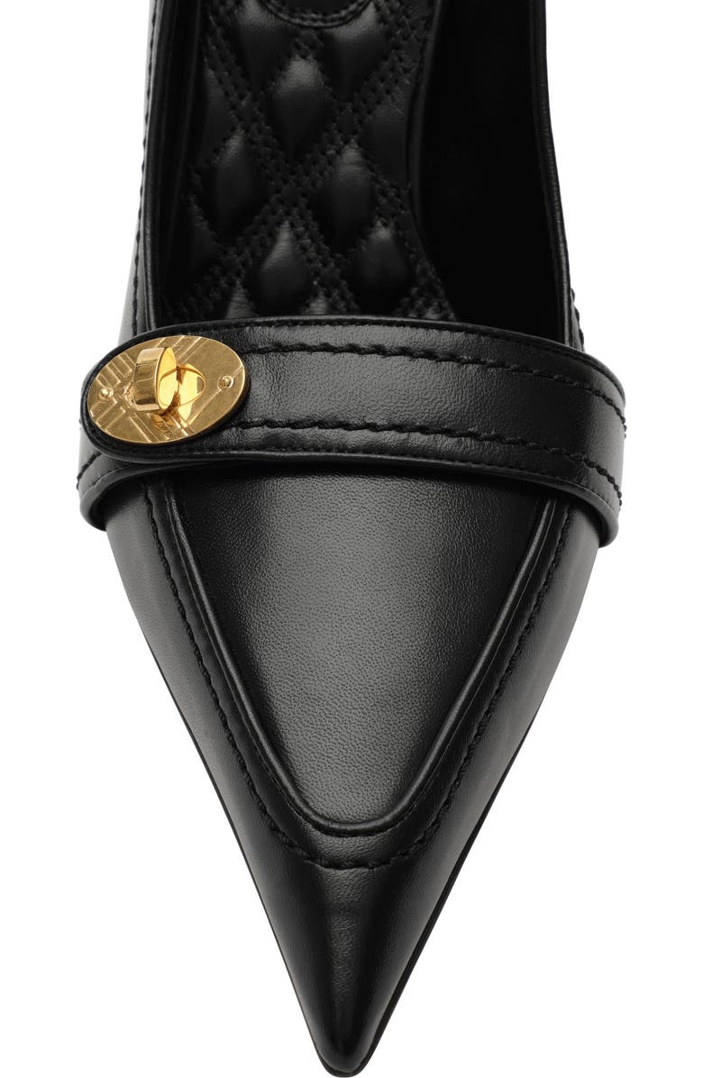 Burberry Leather Cotswolds High Pumps, Alternate, color, Black