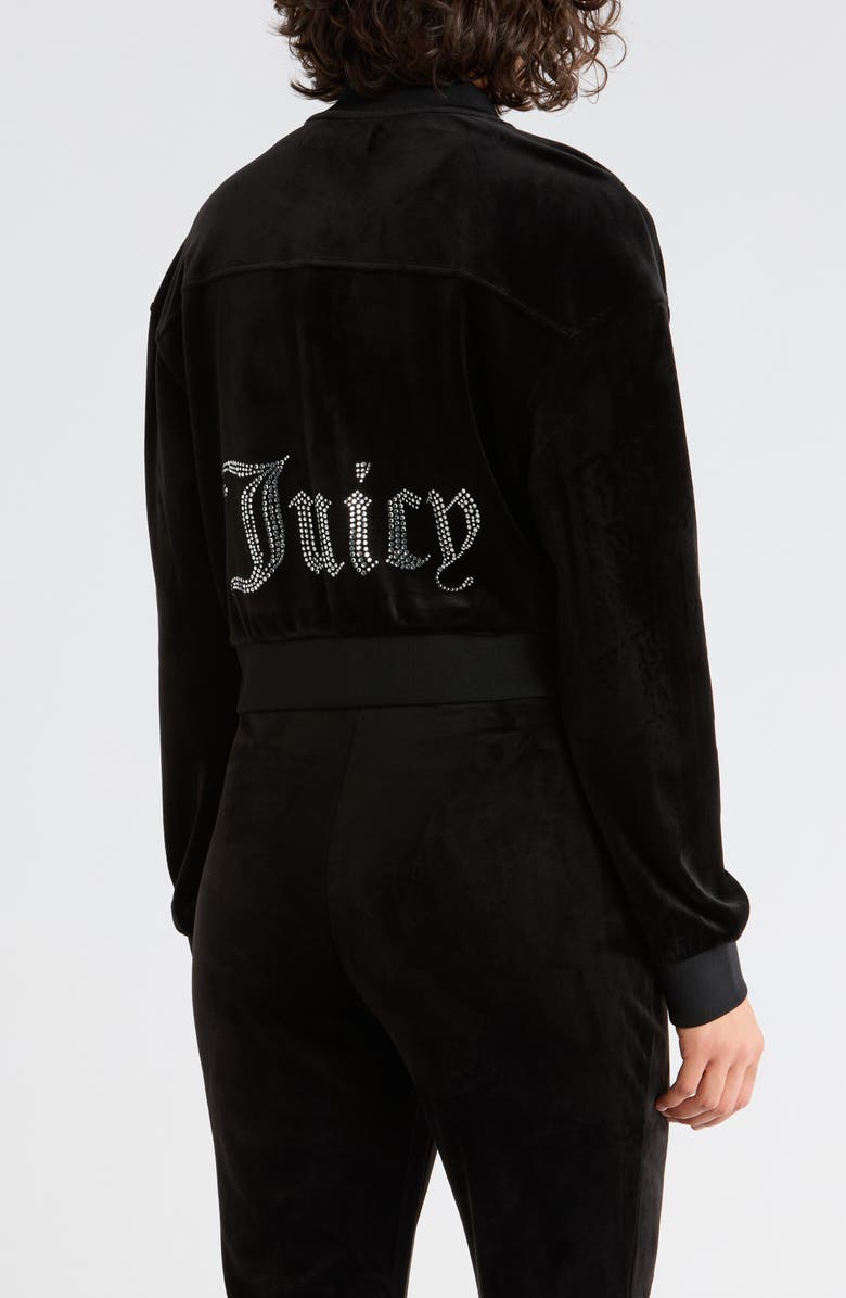 Juicy Couture Cargo Bomber Jacket, Alternate, color, Liquorice