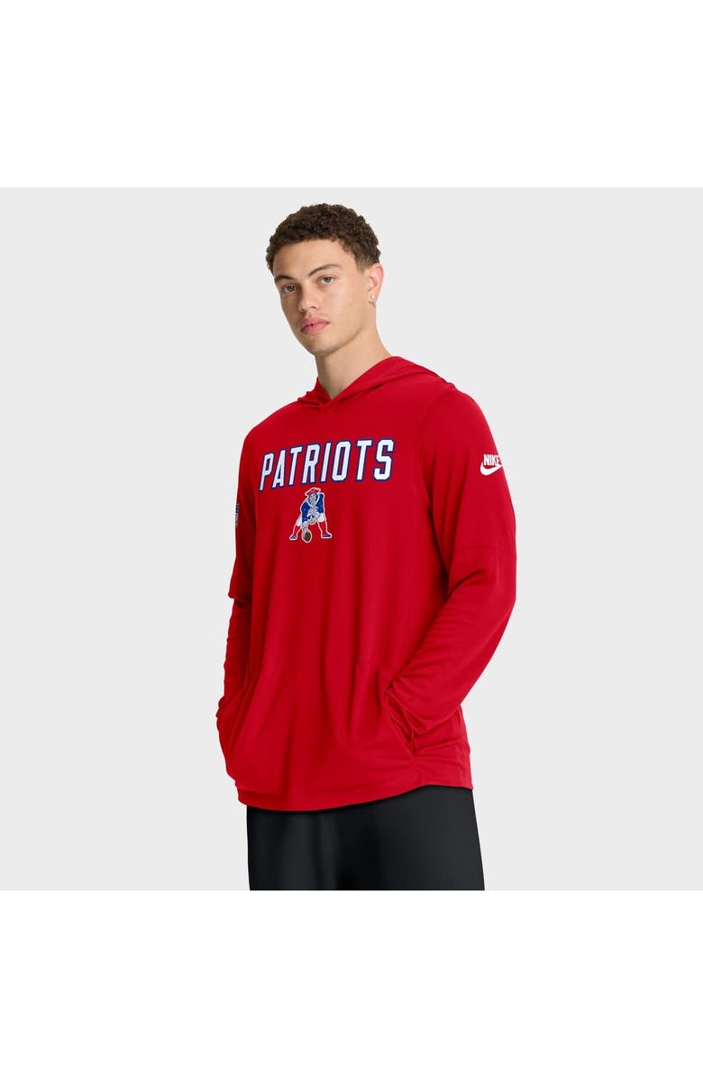 Nike Men's Nike Red New England Patriots Alt Pack Pass Accuracy Performance Long Sleeve Hoodie T-Shirt, Main, color, Red