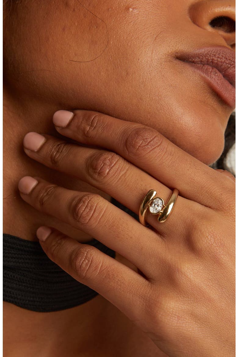 Lab Grown Sapphire Ellipse Ring, Alternate, color, Yellow Gold Vermeil