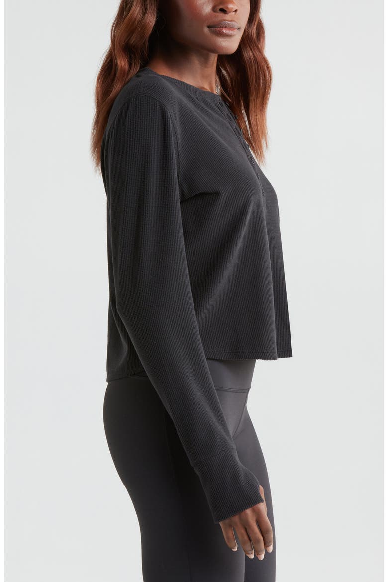 Cozy Rib Henley, Alternate, color, BLACK
