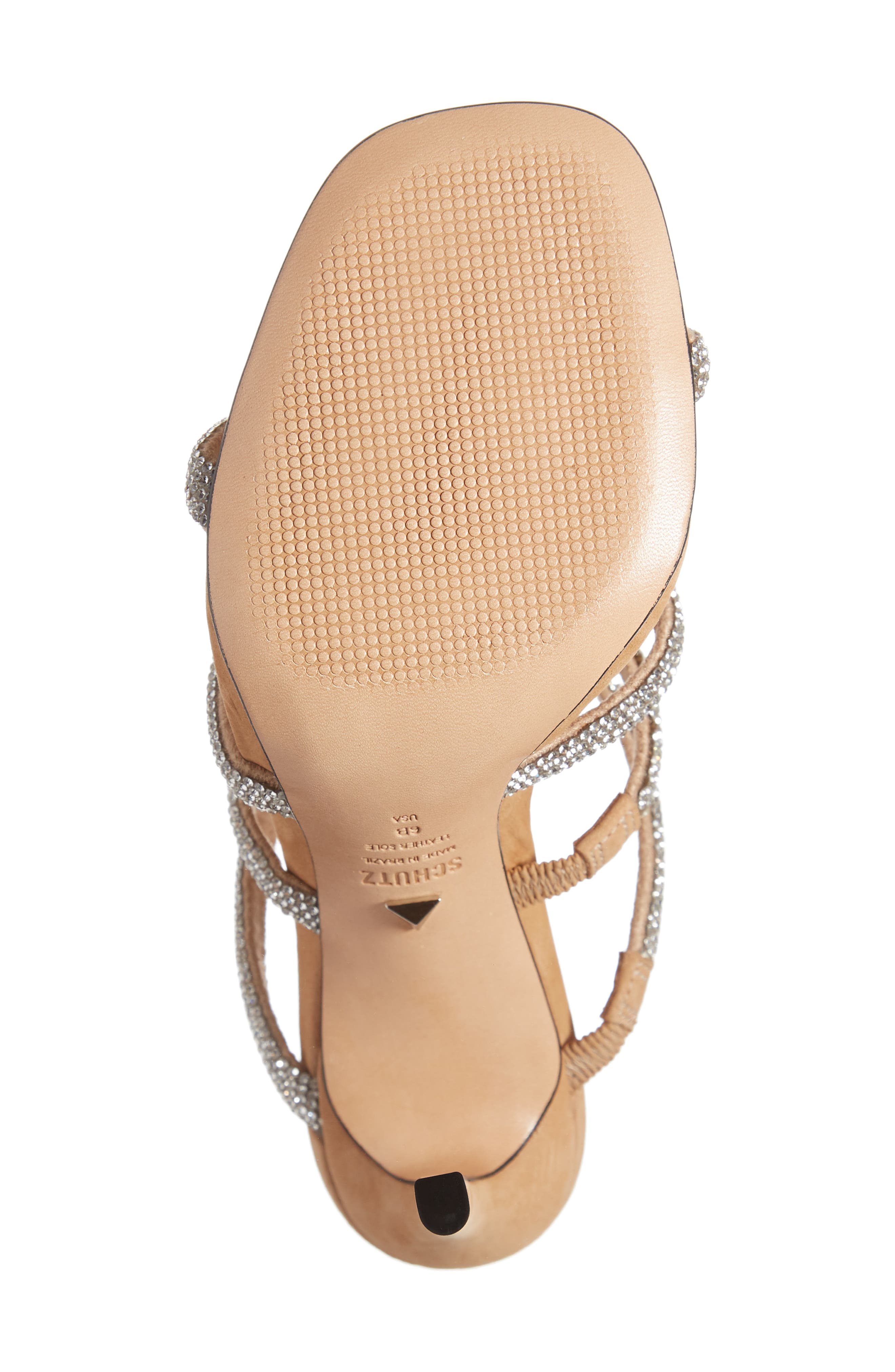 Sariah Strappy Crystal Slip-On Sandal, Alternate, color, HONEY BEIGE CRISTAL