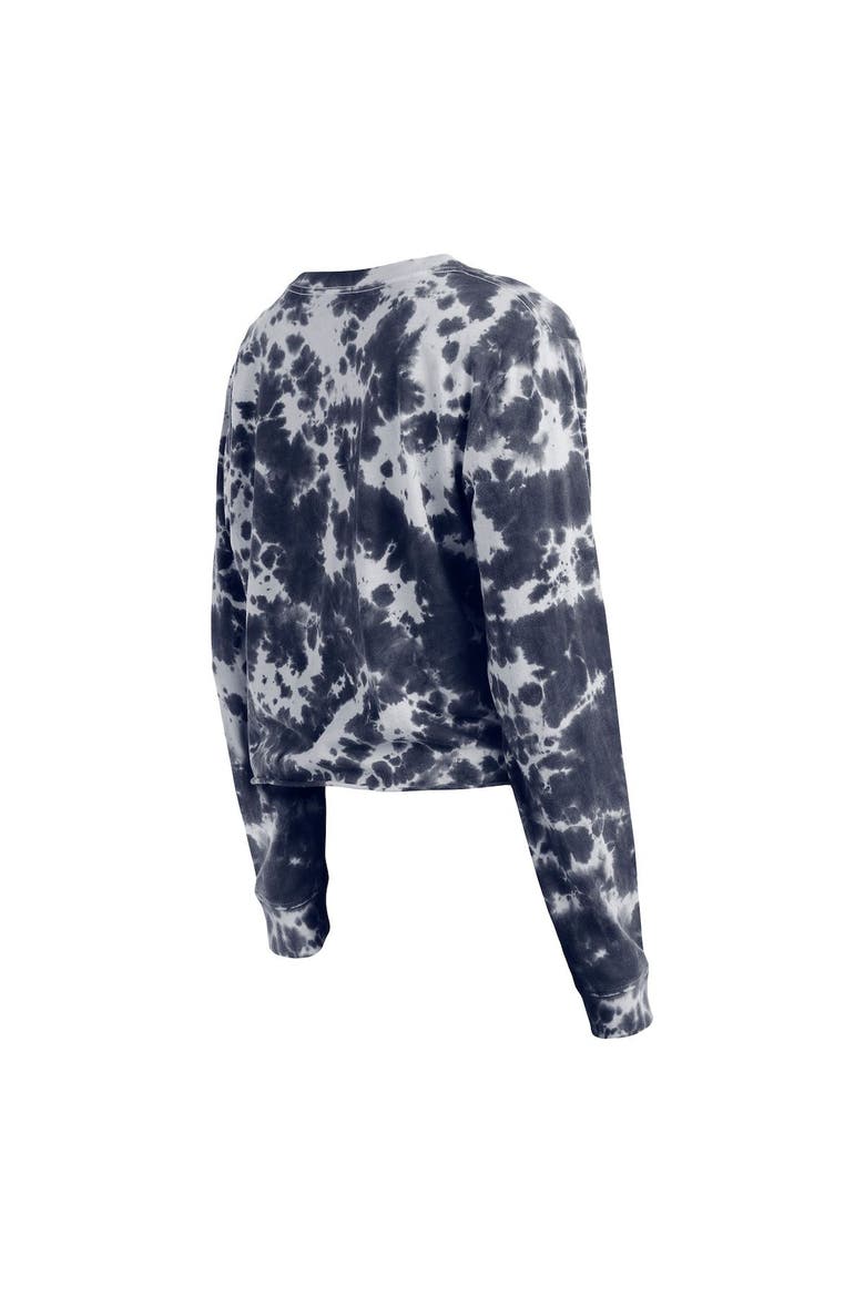 Women's New Era Navy Washington Nationals Tie-Dye Cropped Long Sleeve T-Shirt, Alternate, color, Navy