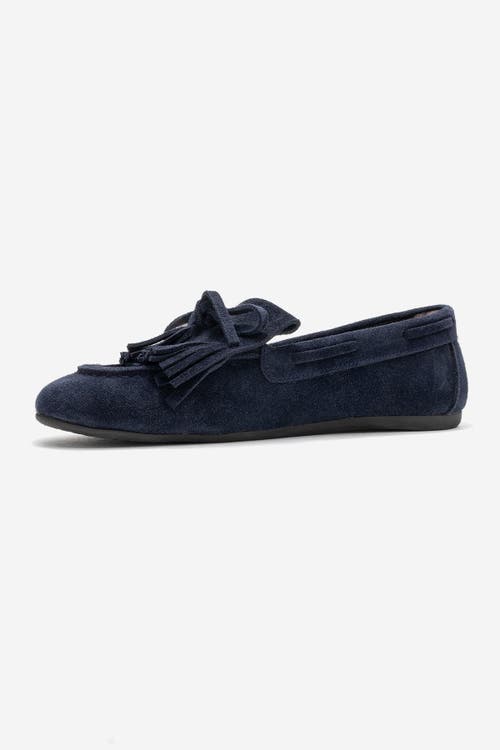 Forever & Always Shoes Axeli Leather Tassel Loafer In Blue