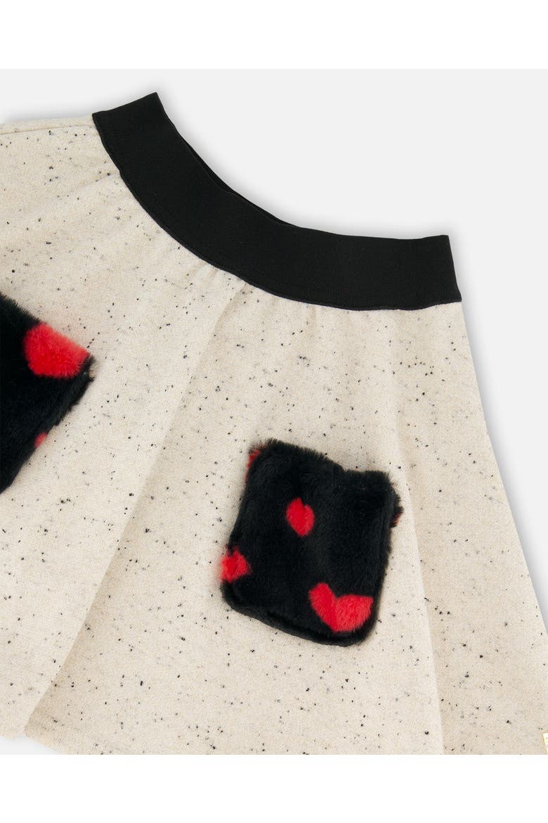 Glittering French Terry Skirt, Alternate, color, Beige and Black