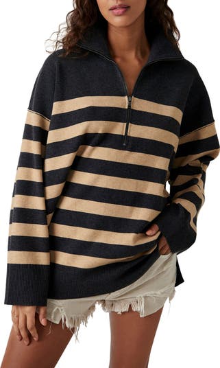 Free People Coastal Stripe Half-Zip Pullover | Nordstrom