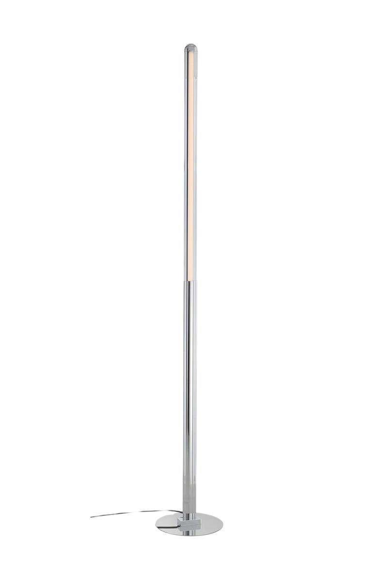 JONATHAN Y Roxanna 68" Integrated LED Metal Floor Lamp, Chrome, Main, color, Chrome