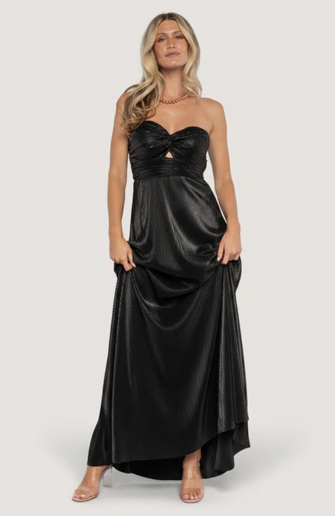 Seraphine Pleated Strapless Gown