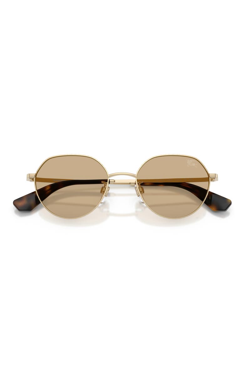 51mm Round Sunglasses, Alternate, color, LIGHT GOLD / DARK BROWN