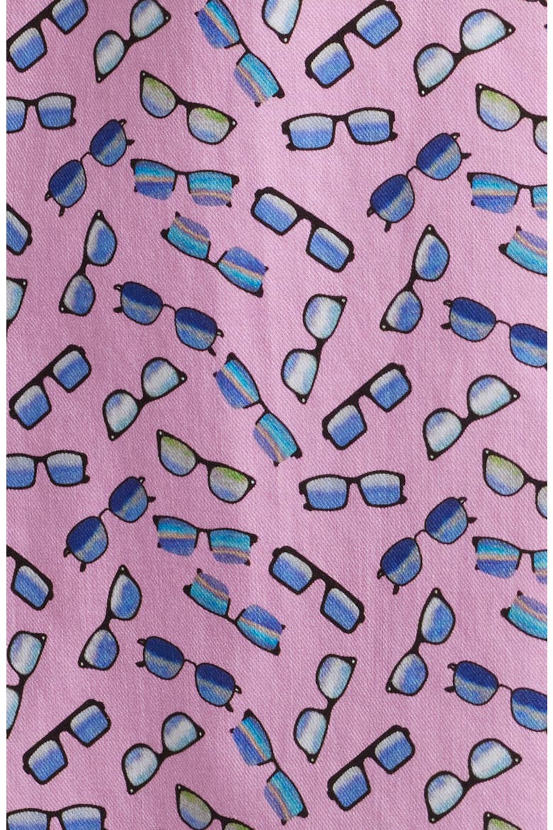 Sunglasses Print Short Sleeve Button-Down Shirt, Alternate, color, PINK