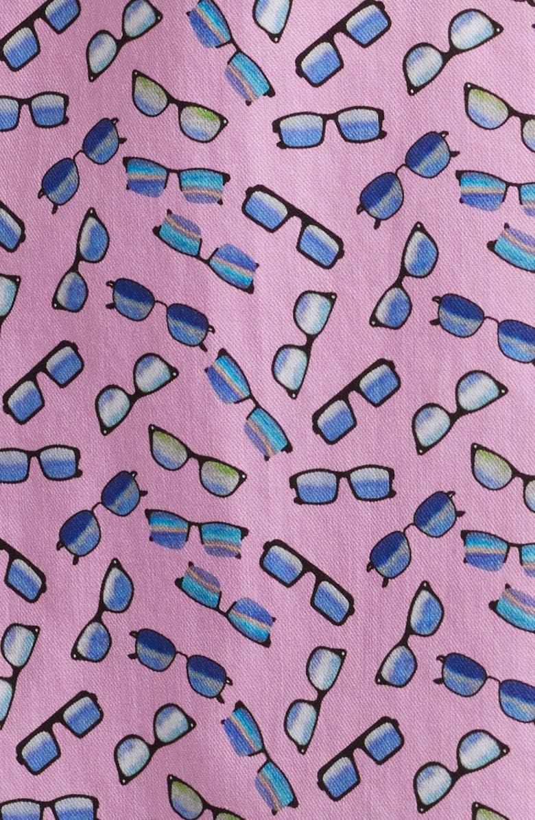 Johnston & Murphy Sunglasses Print Short Sleeve Button-Down Shirt, Alternate, color, Pink