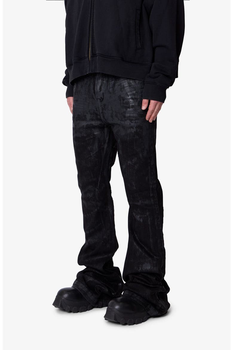 Super Stacked Hem Jeans, Alternate, color, WAXED BLACK