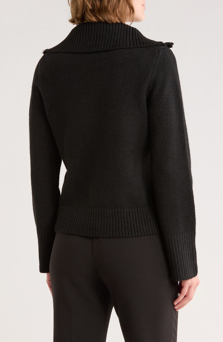 ELIE ELIE TAHARI Half Zip Sweater, Alternate, color, Black