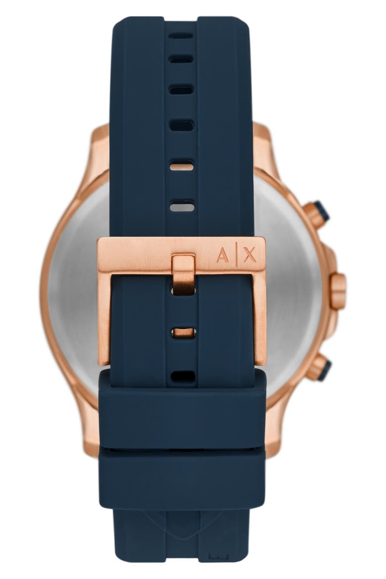 Chronograph Leather Strap Watch, 44mm, Alternate, color, ROSE GOLD