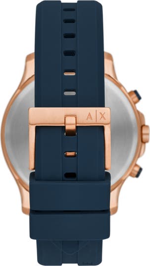 Chronograph Leather Strap Watch, 44mm