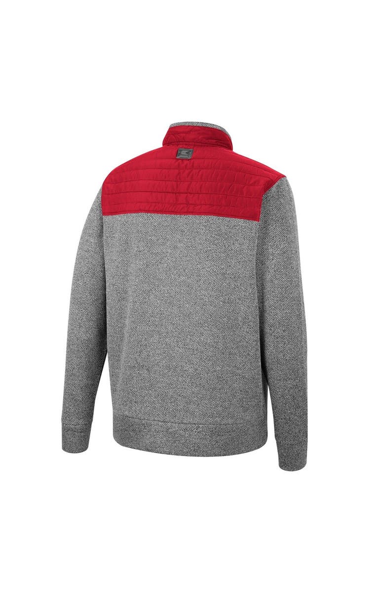 COLOSSEUM Men's Colosseum Gray/Cardinal Arkansas Razorbacks Putter Herringbone Full-Zip Jacket, Alternate, color, Charcoal
