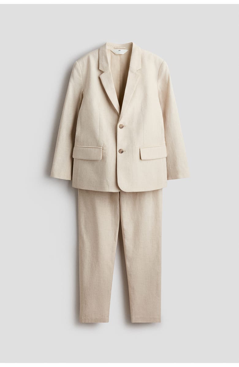 H&M Linen-blend Suit, Main, color, Light Beige