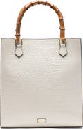 Frances Valentine Nan Croc Embossed Leather Tote