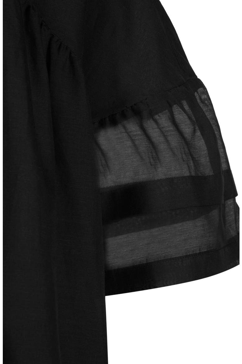 Etna Ruffle Neck Blouse, Alternate, color, BLACK