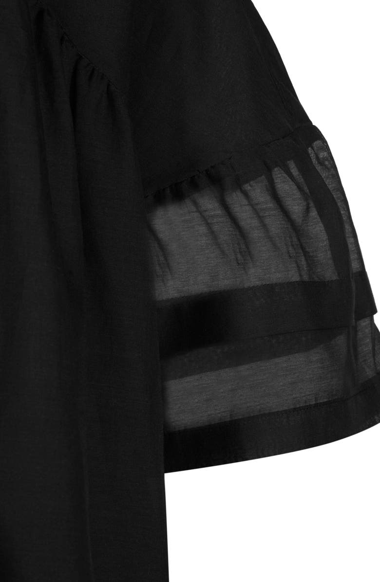 AllSaints Etna Ruffle Neck Blouse, Alternate, color,