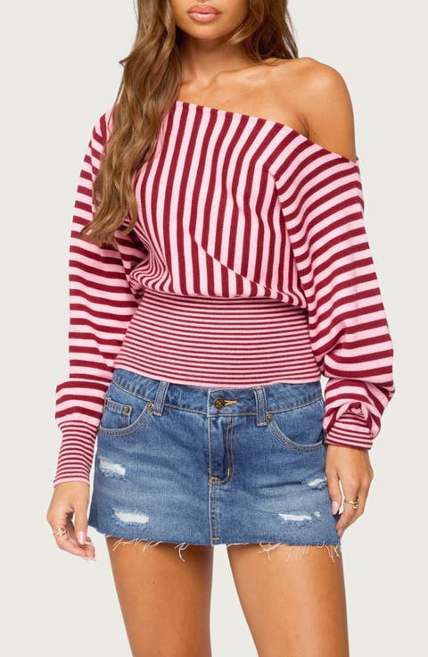 Brida Striped Off-the-Shoulder Sweater