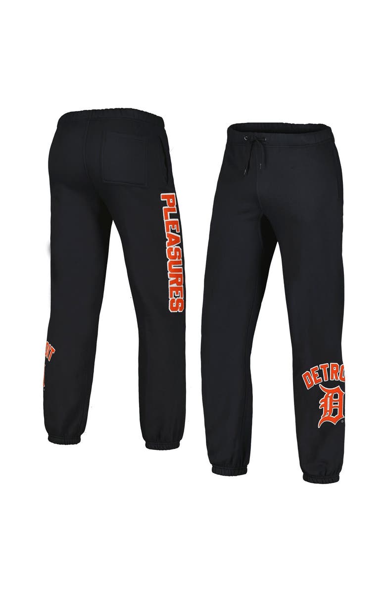 PLEASURES Men's Black Detroit Tigers Opening Day Sweatpants, Alternate, color, 