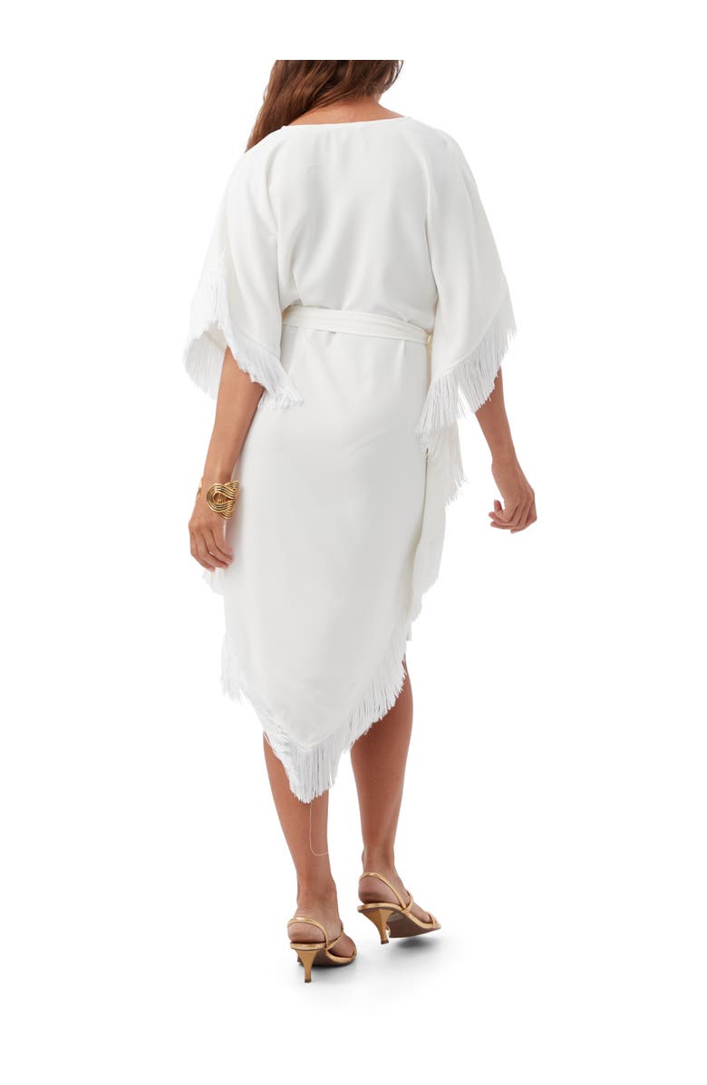Trina Turk Fringe Caftan Toulouse Dress, Alternate, color, Whitewash