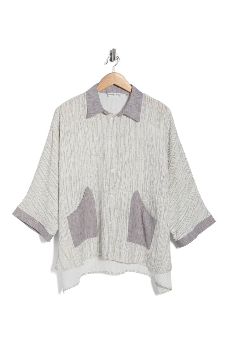 Boxy Patch Pocket Button-Up Shirt, Alternate, color, GREY