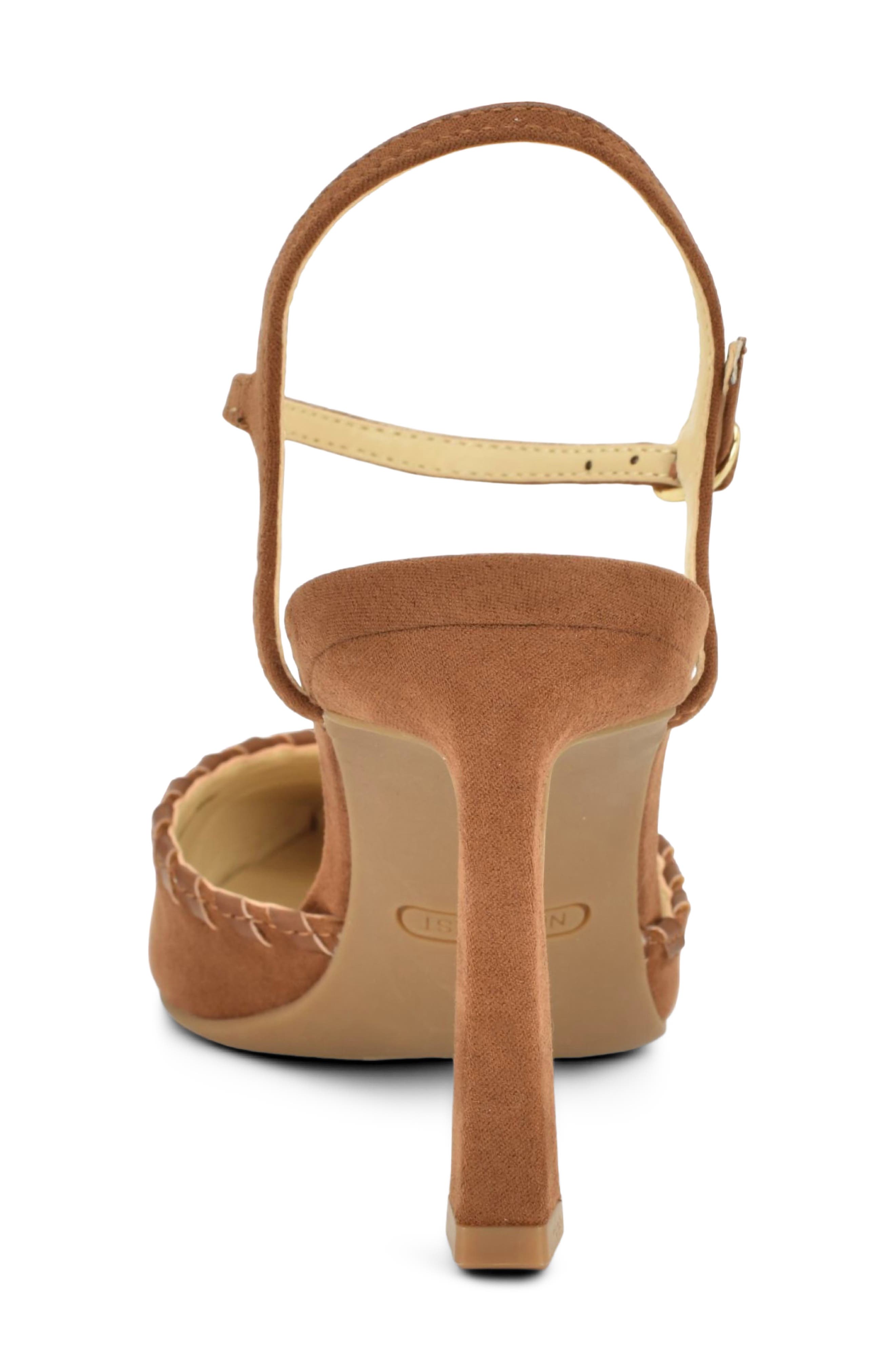 Dezo Faux Suede Pointed Toe Slingback Pump, Alternate, color, MEDIUM BROWN