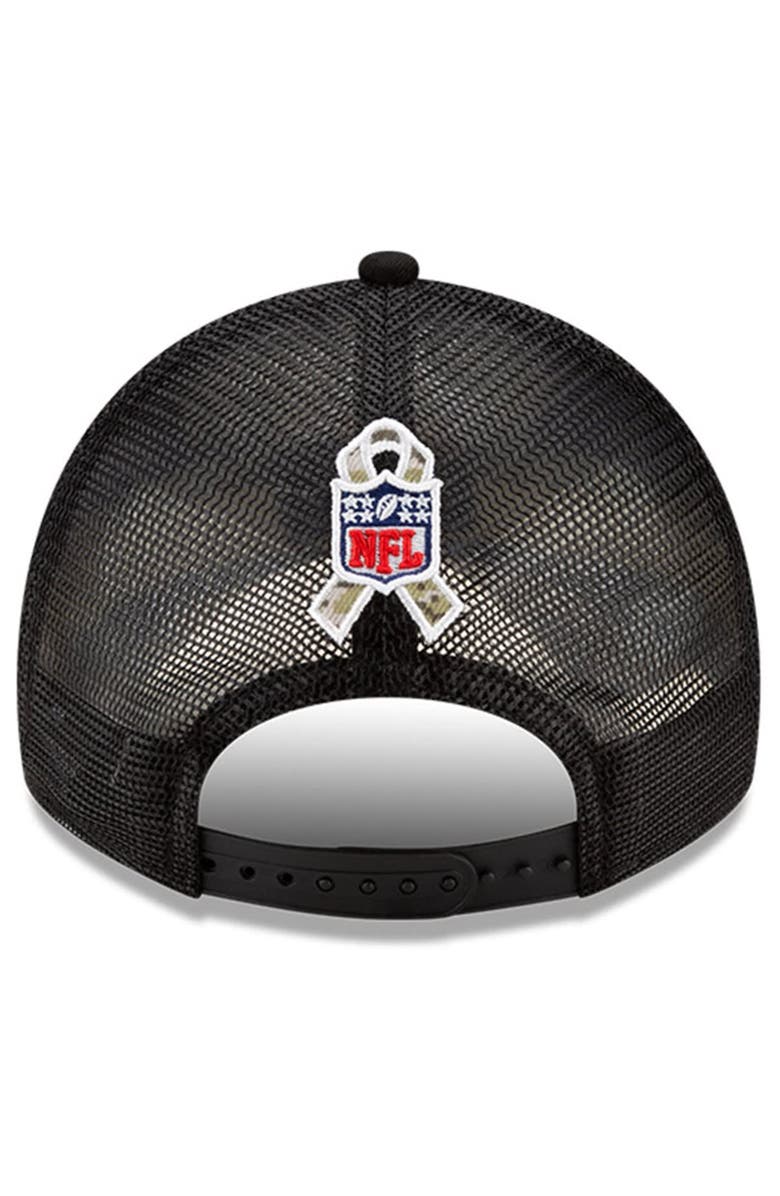 New Era Youth New Era Black/Camo New Orleans Saints 2021 Salute To Service Trucker 9TWENTY Snapback Adjustable Hat, Alternate, color, 