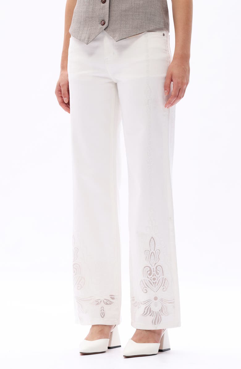 Bayeas Embroidered Mid Rise Straight Leg Jeans, Alternate, color, 