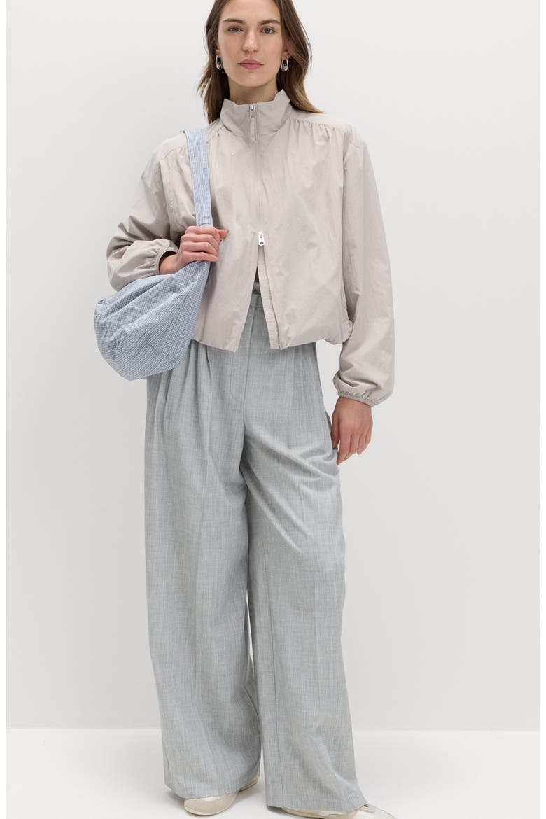 Funnel Neck Jacket, Alternate, color, GREY