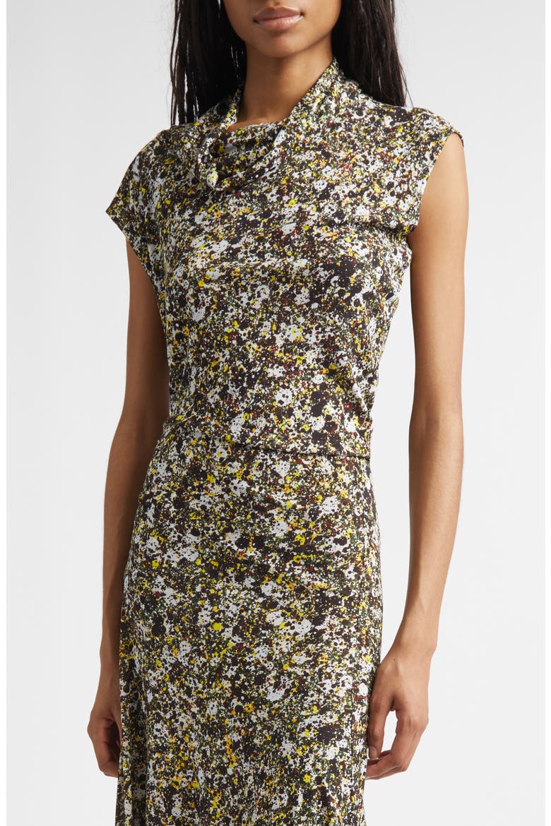 Tamara Print Asymmetric Dress, Alternate, color, RUST MULTI