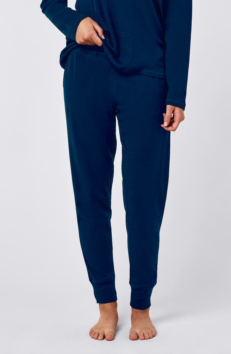 Papinelle Pia Cotton Blend Pajamas, Alternate, color, Navy