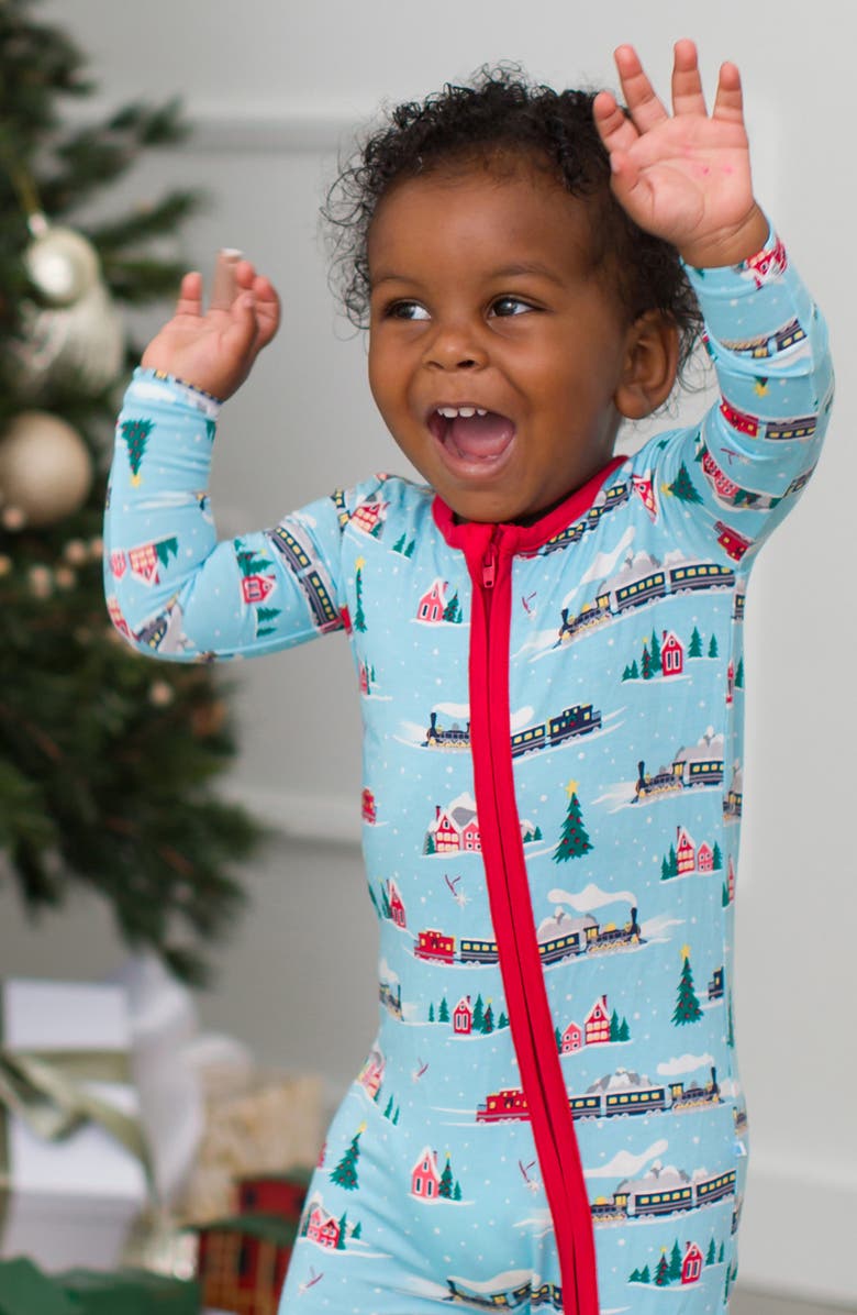 RuggedButts All Aboard Fitted Footie Pajamas, Alternate, color, 